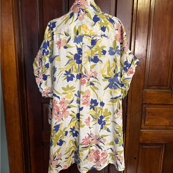 Lauren Ralph Lauren 100% Linen Relaxed Fit Floral Short Sleeve Shirt Size 3X - Picture 5 of 13